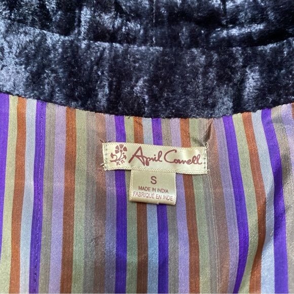 Vintage April Cornell blazer velvet quilted collar bell sleeve 100% Rayon - Picture 9 of 11